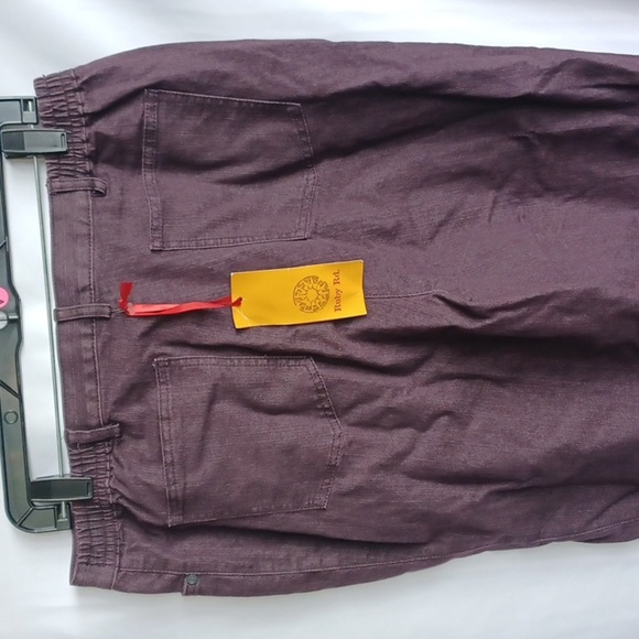 Ruby Rd Denim Jeans sz 12 NWT, Eggplant, Elastic Sides, 30" Inseam, 16" Flat Wst - Picture 3 of 5